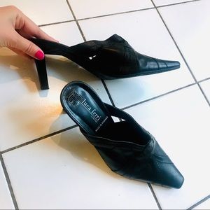 Leather Slip On Heels Size 36 NEW